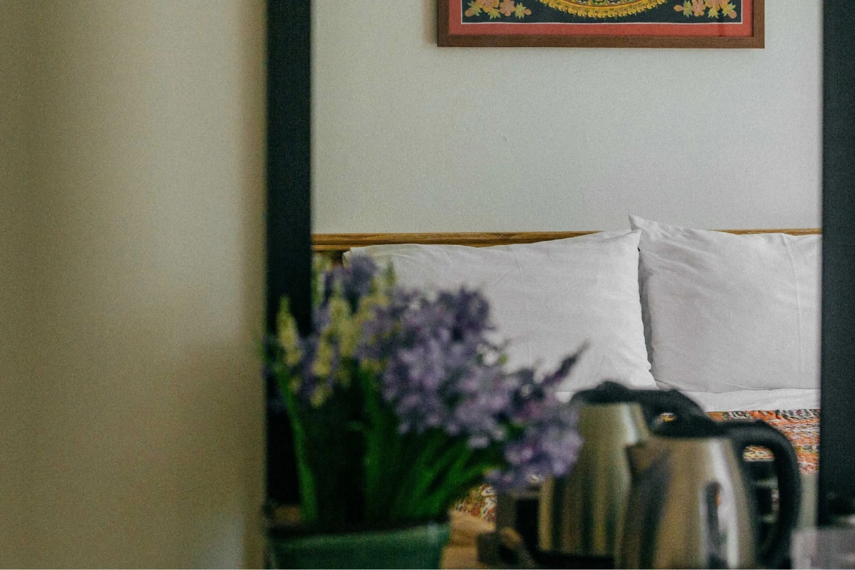 A Private ensuite bedroom at a licensed alcohol rehab facility in Chiang Mai, Thailand