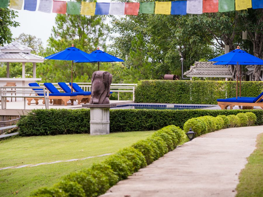 The path beside the pool