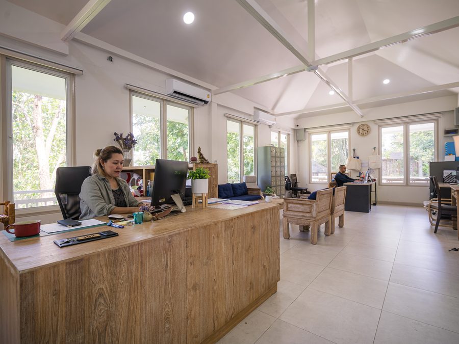 The reception desk