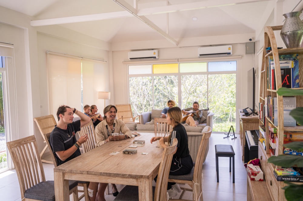Clients in the recreation centre at The Beekeeper House