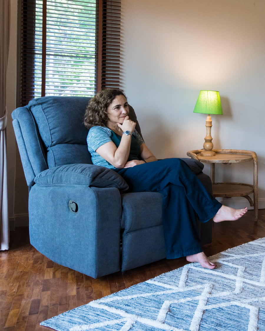 A client sitting in one of the consulting rooms